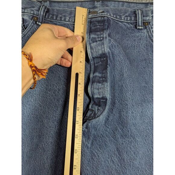 Levis 501 Jeans Mens 46x32 Blue White Oak Cone Denim Button Fly Cowboy 42x28.5 - Picture 13 of 15